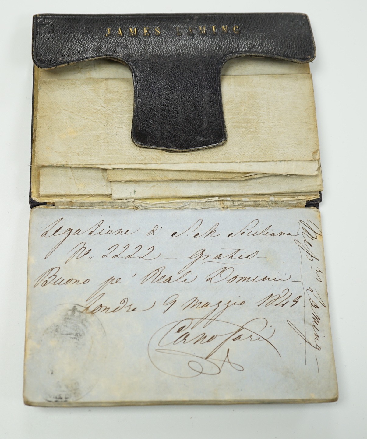 A late 19th century passport for James Laming